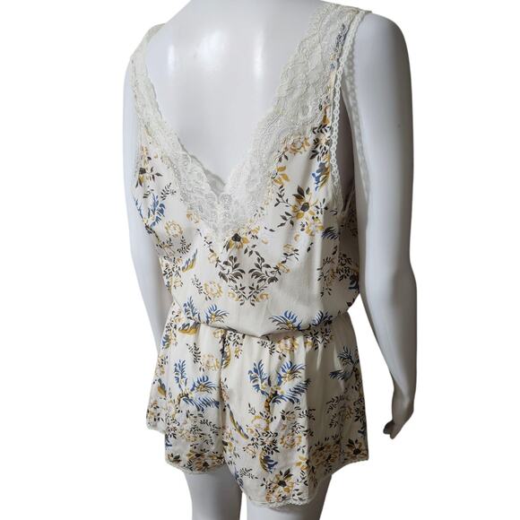 Stella McCartney Floral Print Plunge Neckline Lace Trim RomperPlaysuit Small S - Picture 7 of 11
